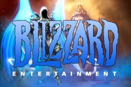 Blizzard Entertainment Logo vor einem Erzengel
