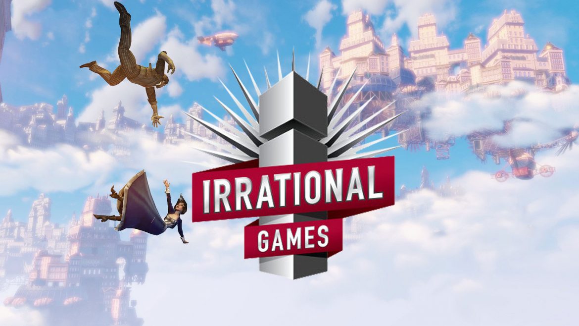 Elisabeth und Booker fallen aus der fliegenden Stadt Columbia in die Wolken