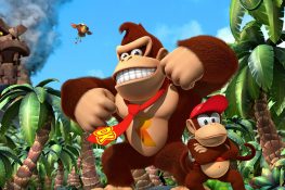 Donkey Kong und Diddy Kong posen im Dschungel