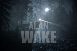 Alan Wake läuft bewaffnet mit Taschenlampe durch den Wald