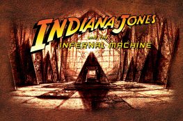 Antike Grabkammer mit dem Indiana Jones Logo darüber